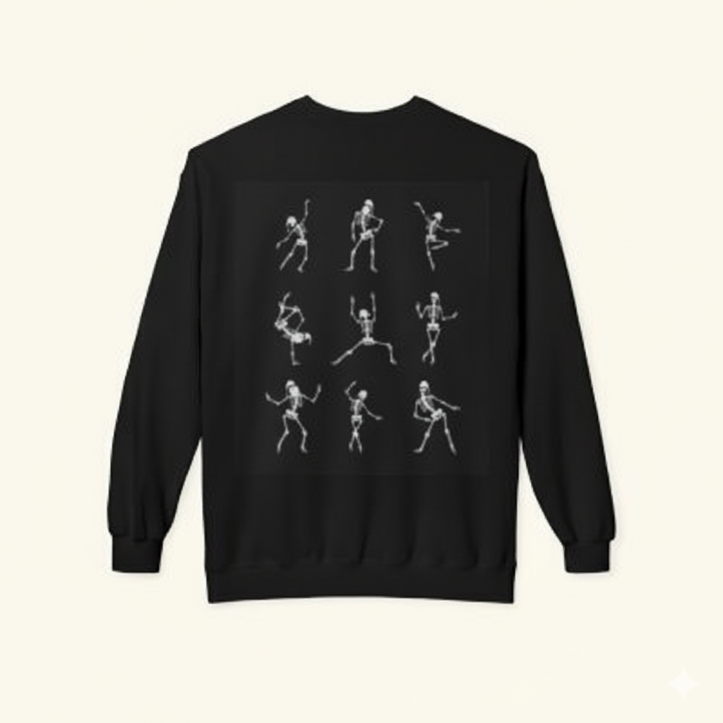 Fun Skeleton Dance Fleece Crewneck Sweatshirt